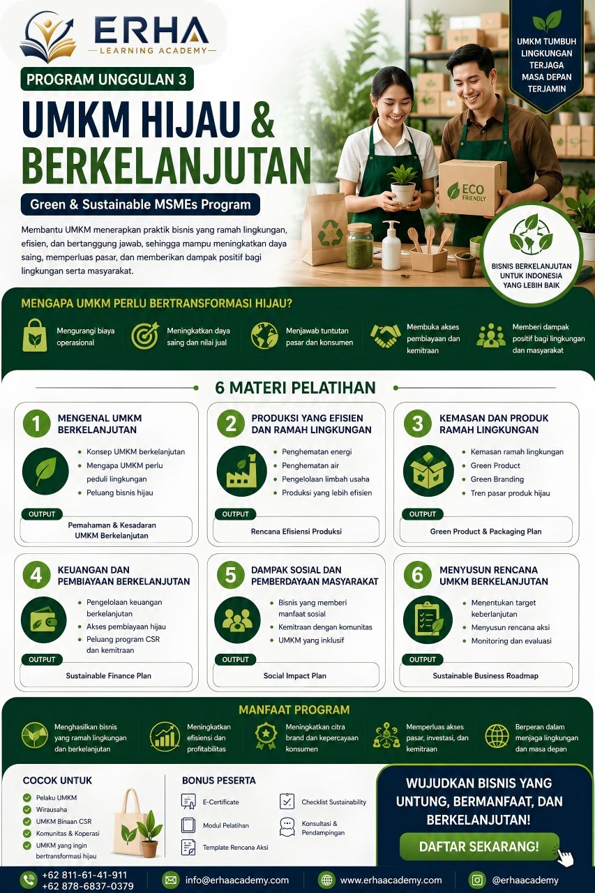 Flyer Program UMKM Hijau & Berkelanjutan - ERHA Learning Academy
